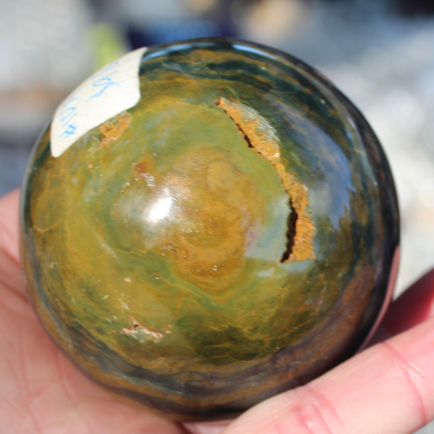 Ocean Jasper hole sphere 68mm 431g Rocks and Things