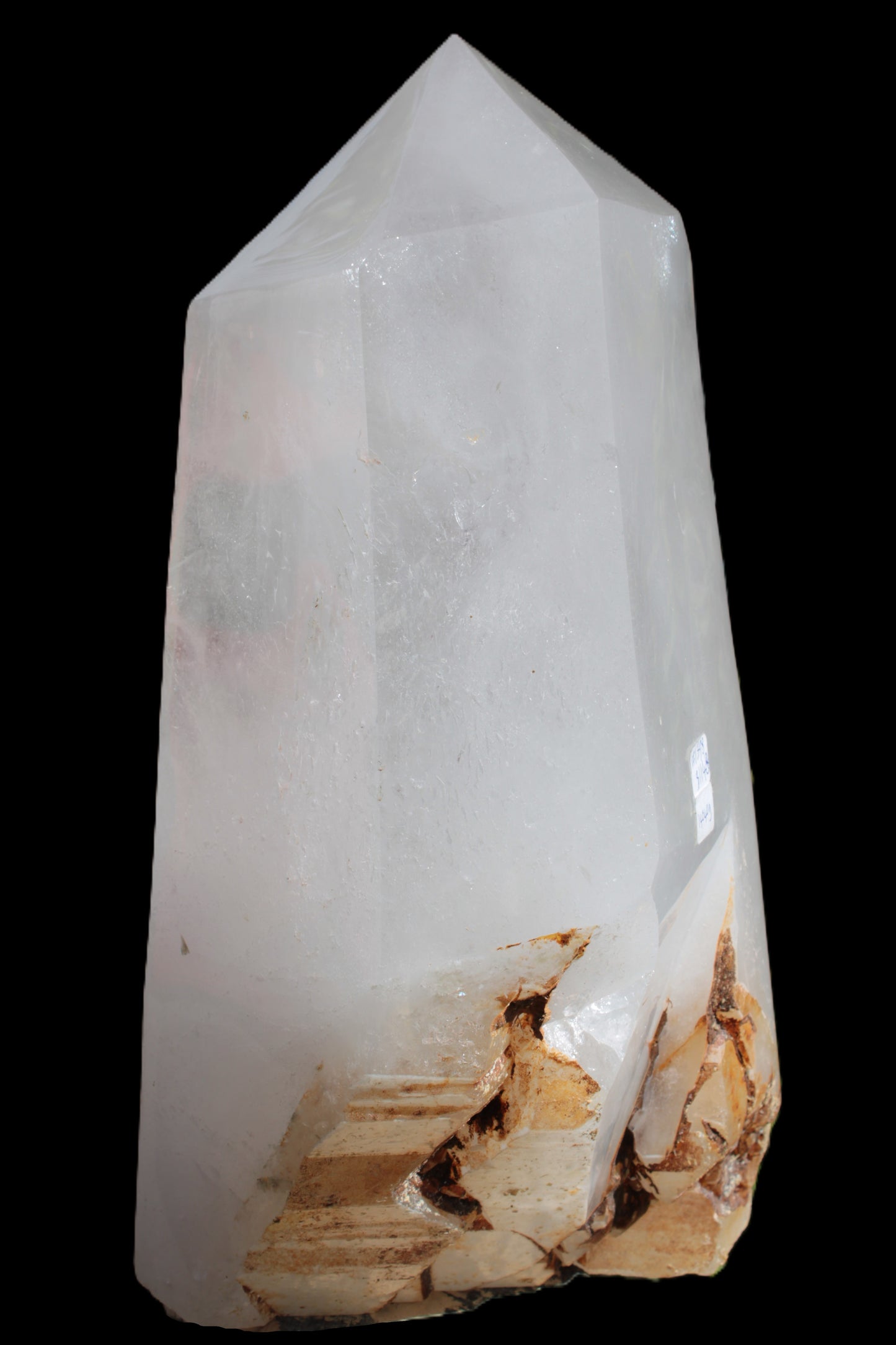 Clear White Quartz obelisk 14040g in sunlight
