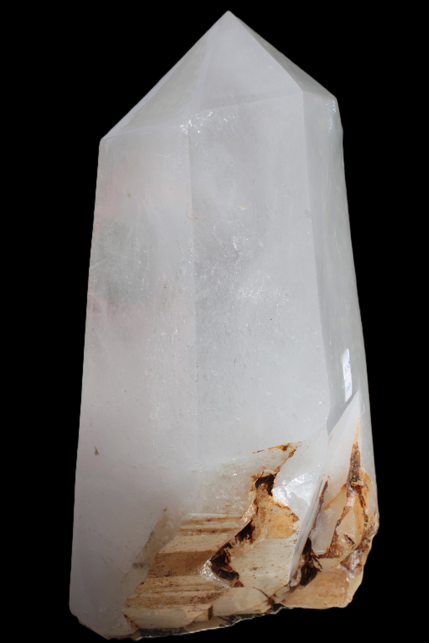 Clear White Quartz obelisk 14040g in sunlight