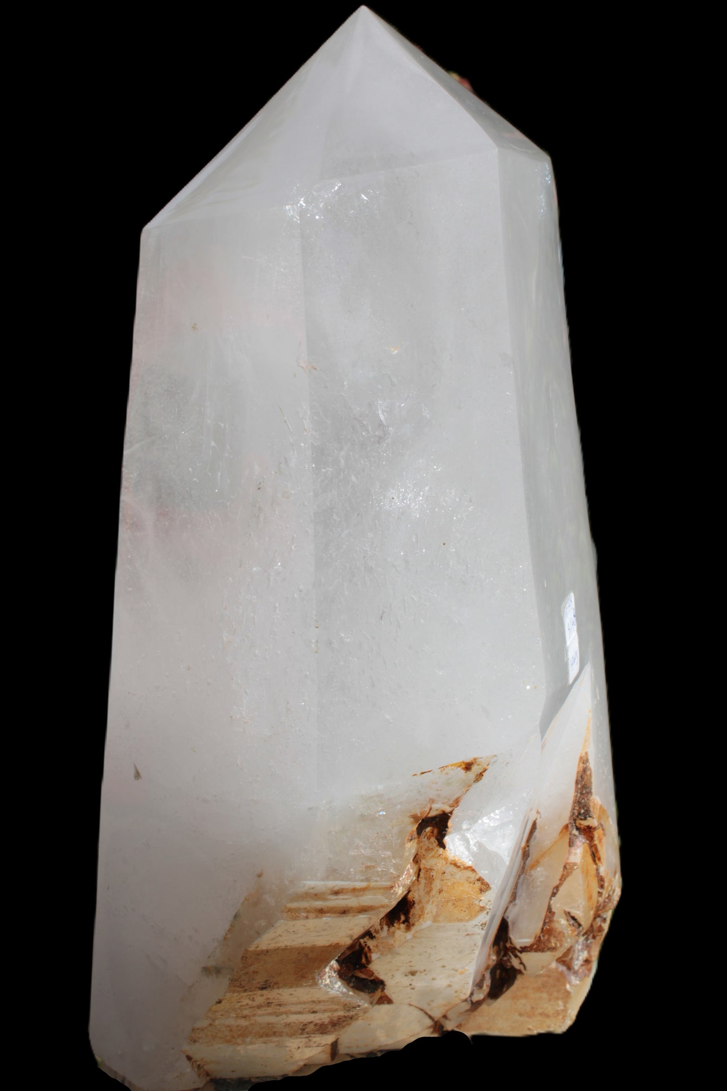 Clear White Quartz obelisk 14040g in sunlight
