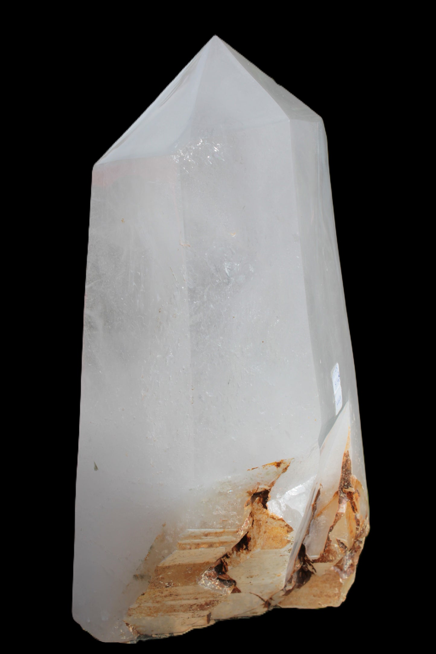 Clear White Quartz obelisk 14040g in sunlight