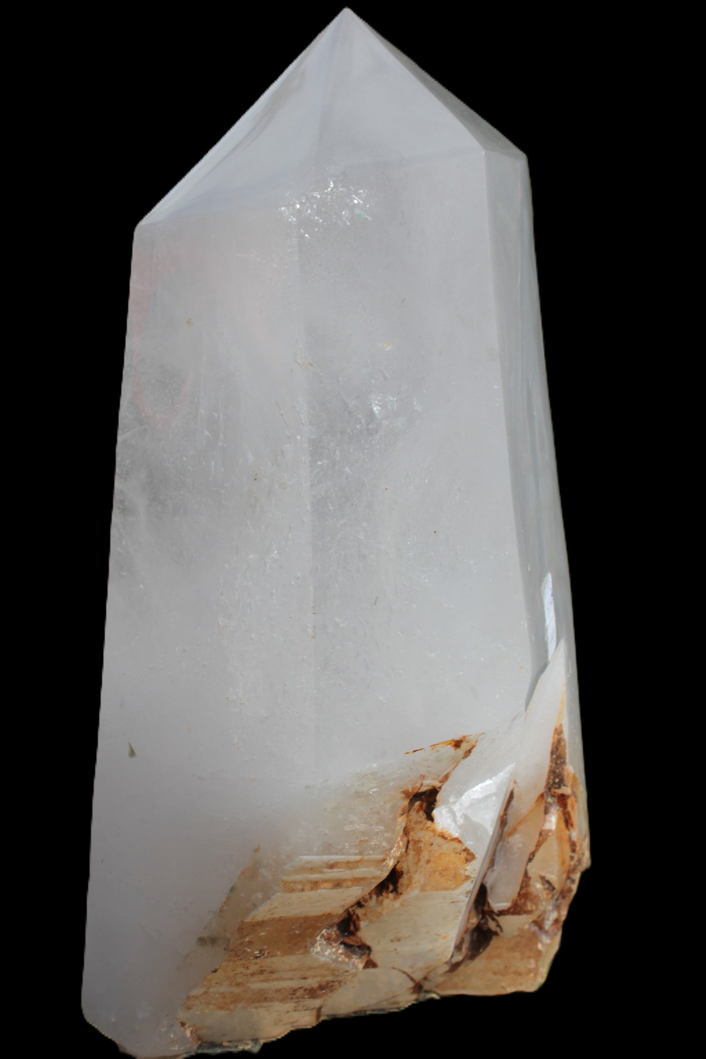 Clear White Quartz obelisk 14040g in sunlight