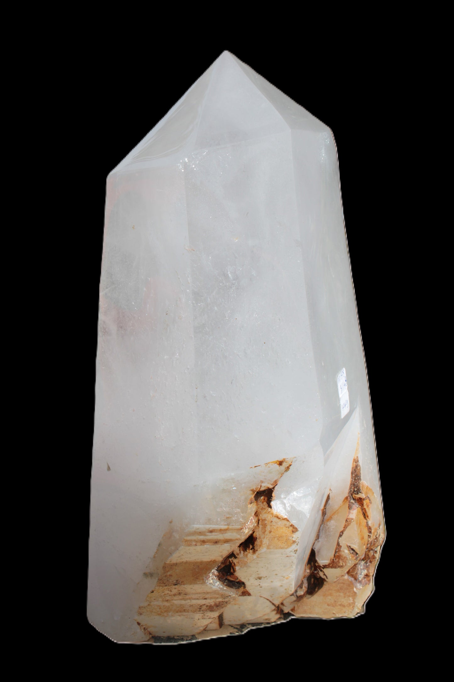 Clear White Quartz obelisk 14040g in sunlight