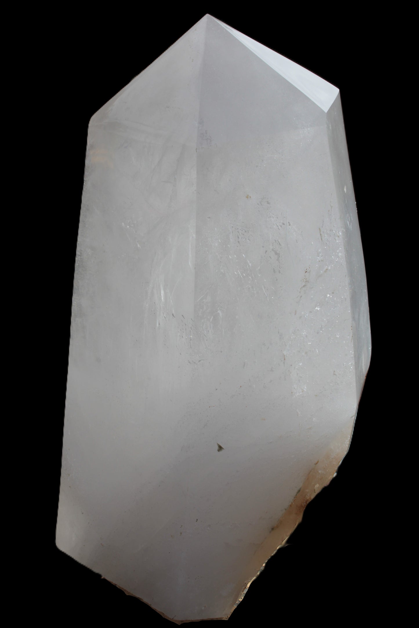 Clear White Quartz obelisk 14040g in sunlight