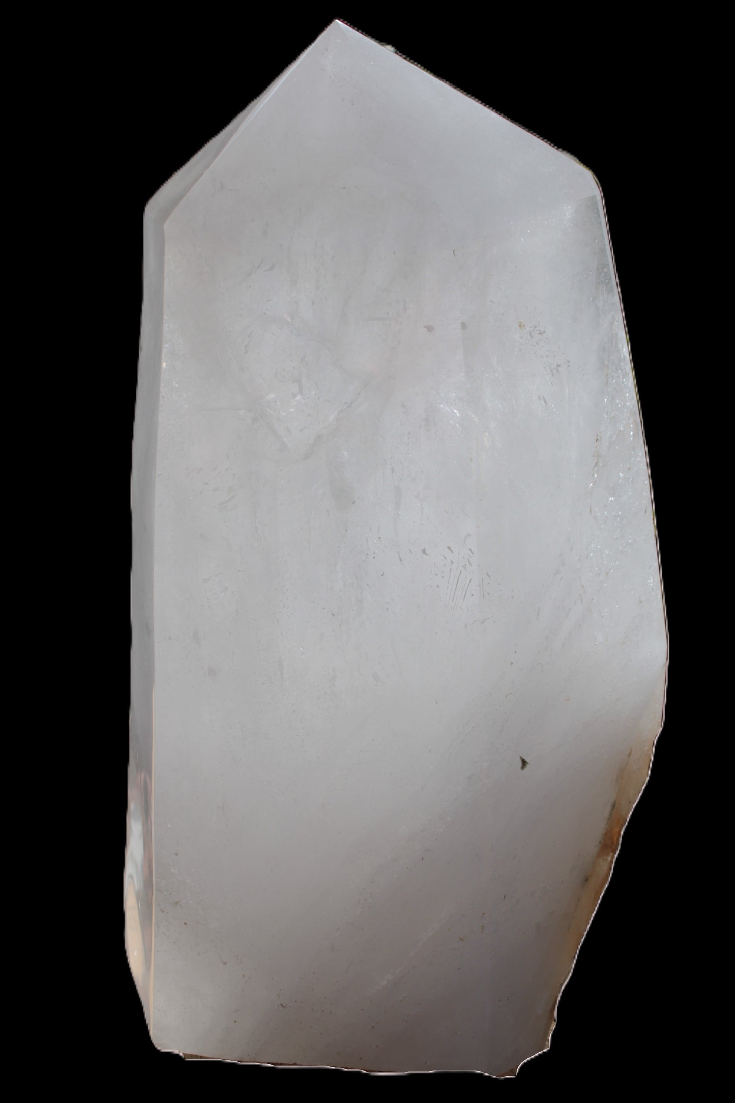 Clear White Quartz obelisk 14040g in sunlight