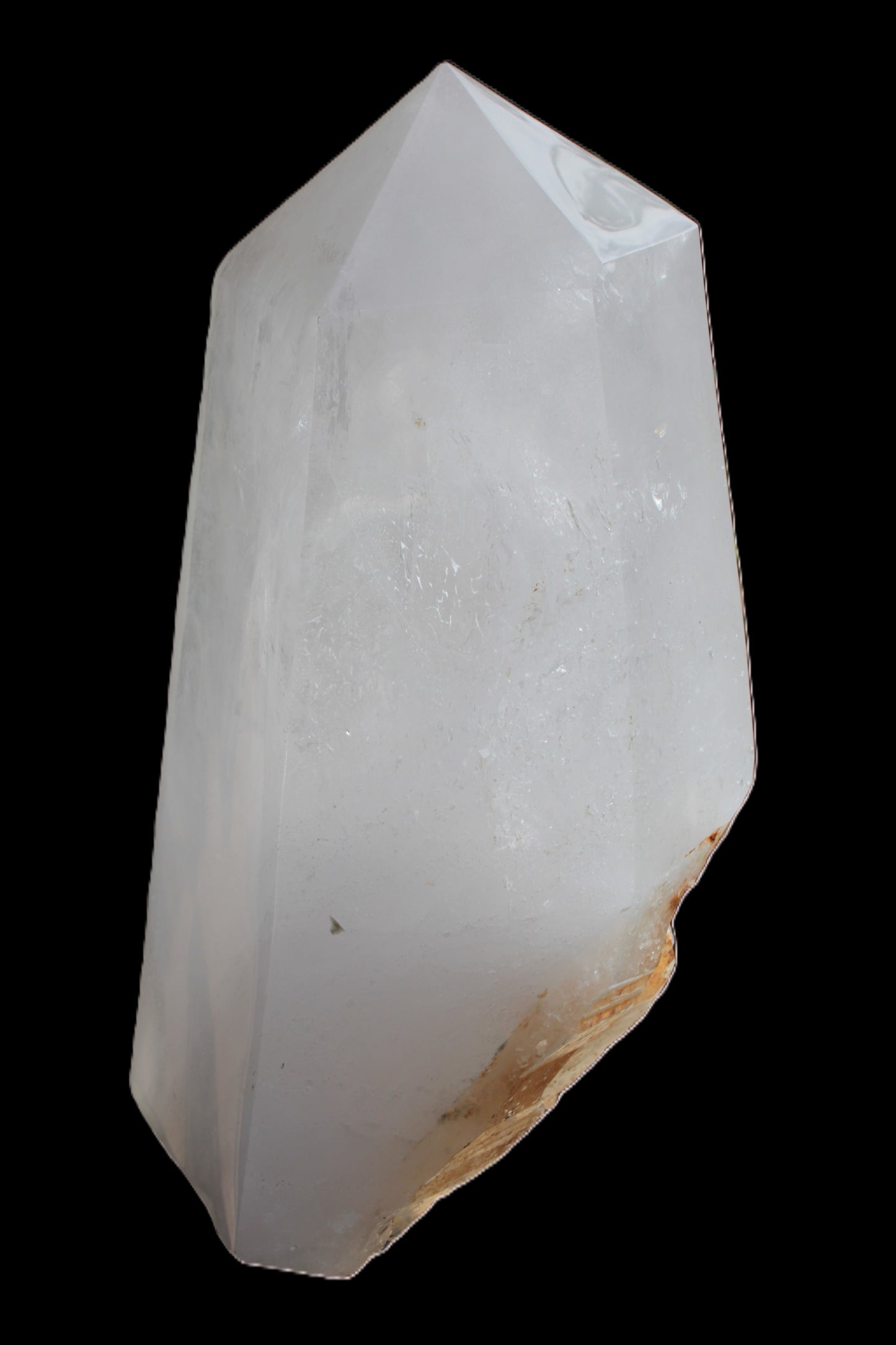 Clear White Quartz obelisk 14040g in sunlight
