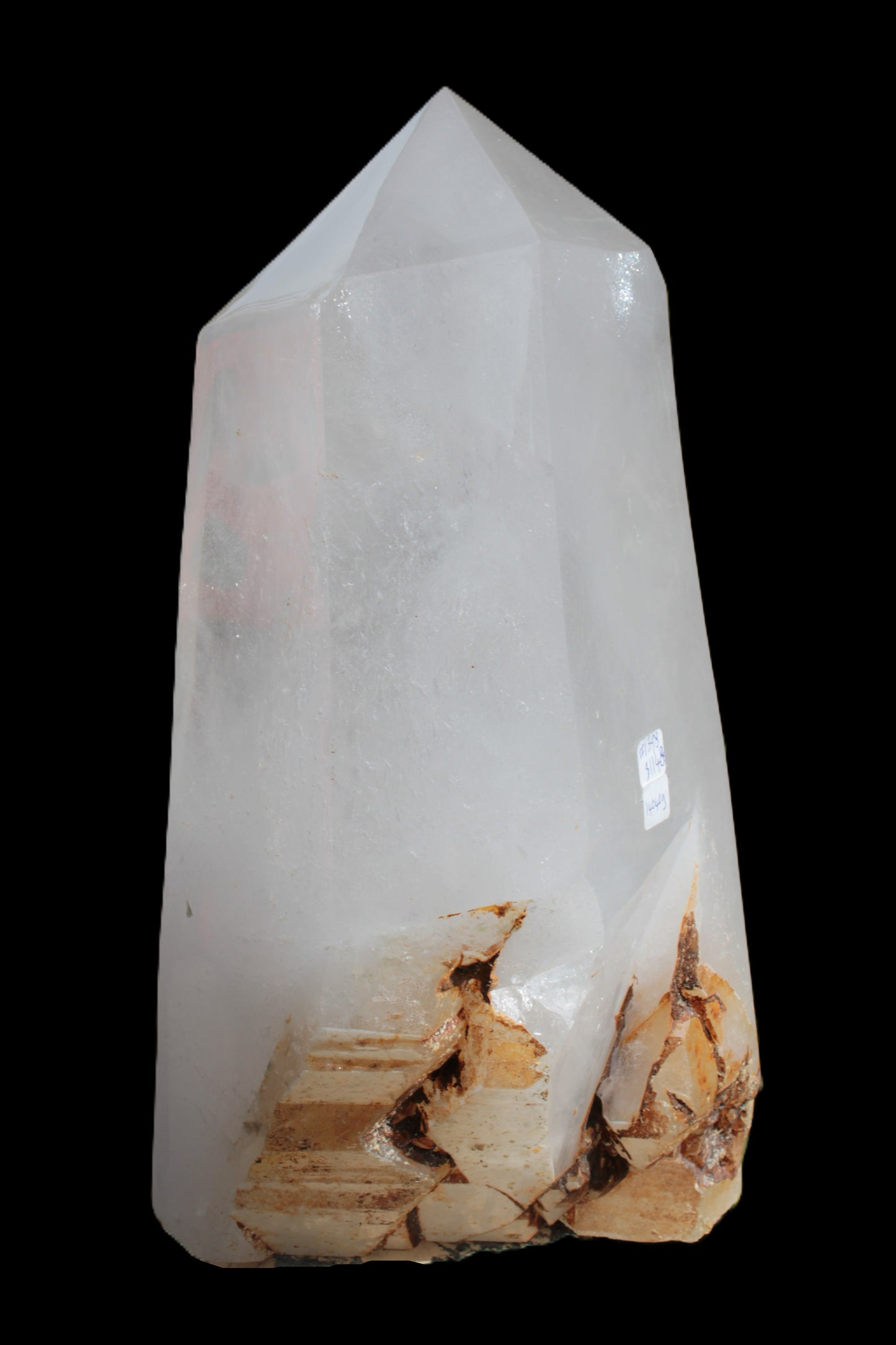 Clear White Quartz obelisk 14040g in sunlight