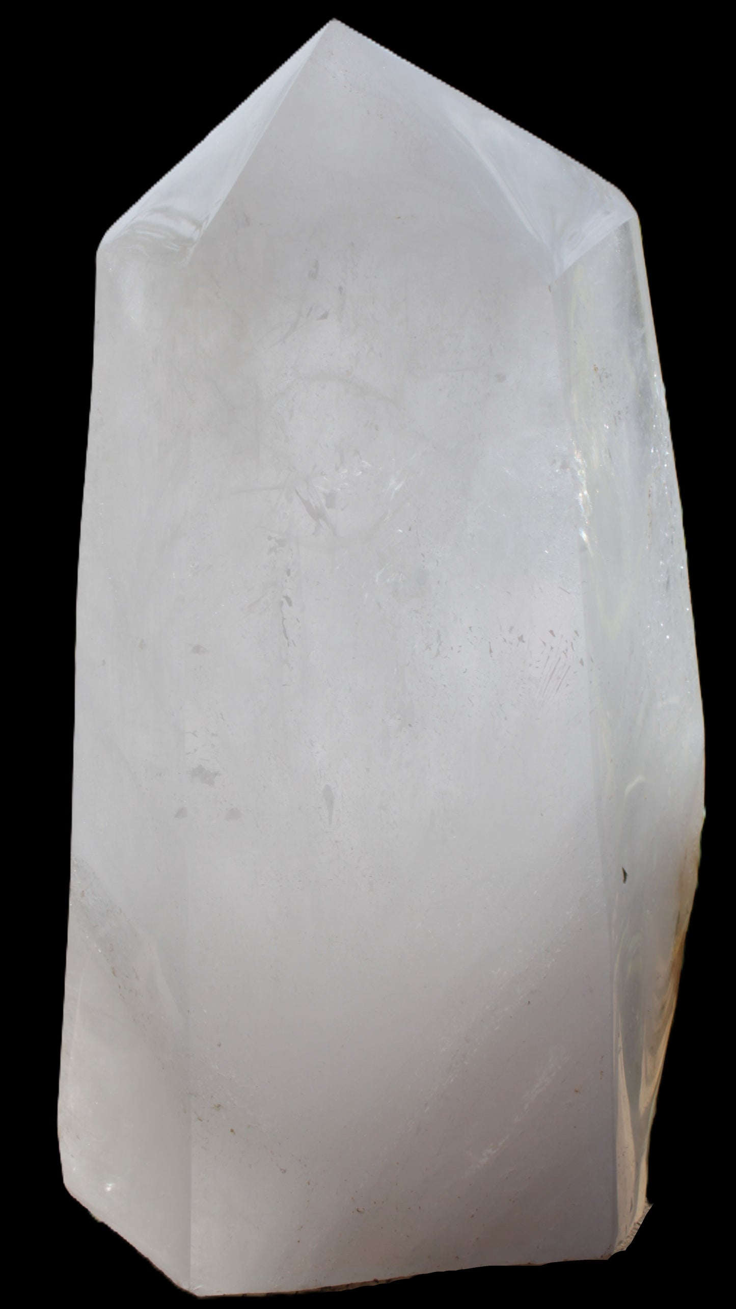 Clear White Quartz obelisk 14040g in sunlight