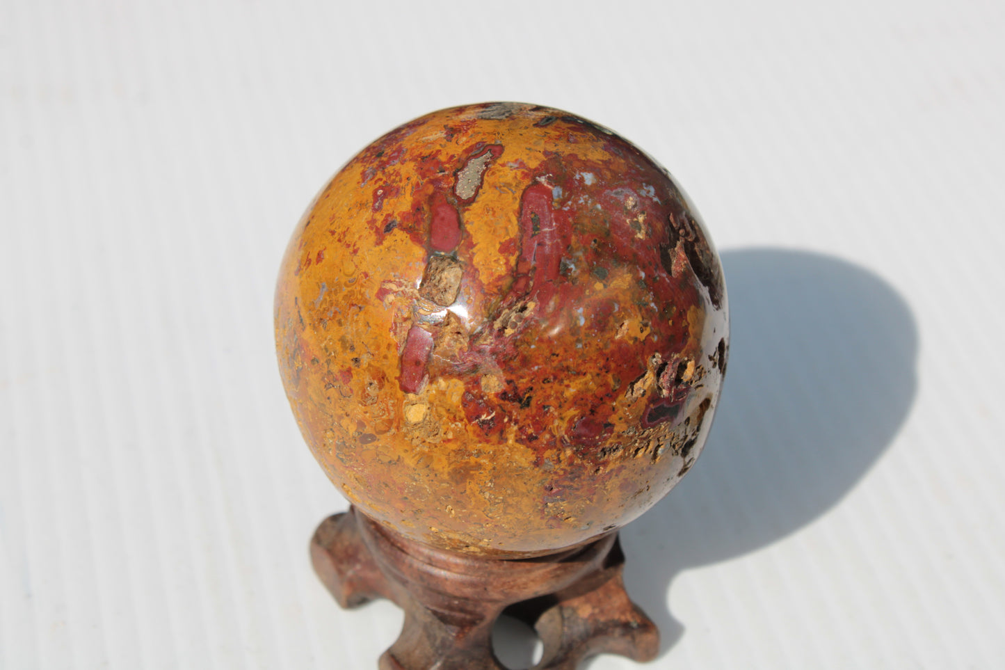 Teardrop Jasper sphere 313g Rocks and Things