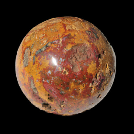 Teardrop Jasper sphere 313g in sunlight - Rocks and Things Store