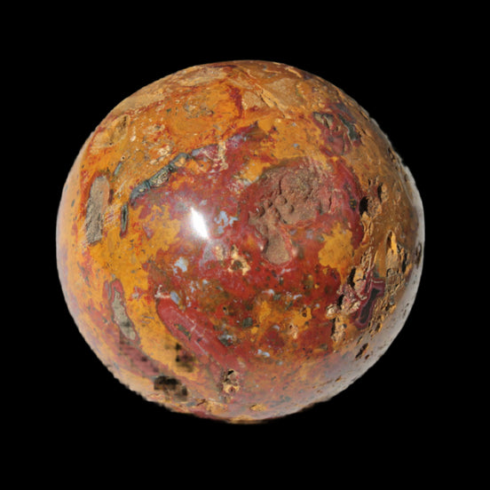 Teardrop Jasper sphere 313g in sunlight - Rocks and Things Store