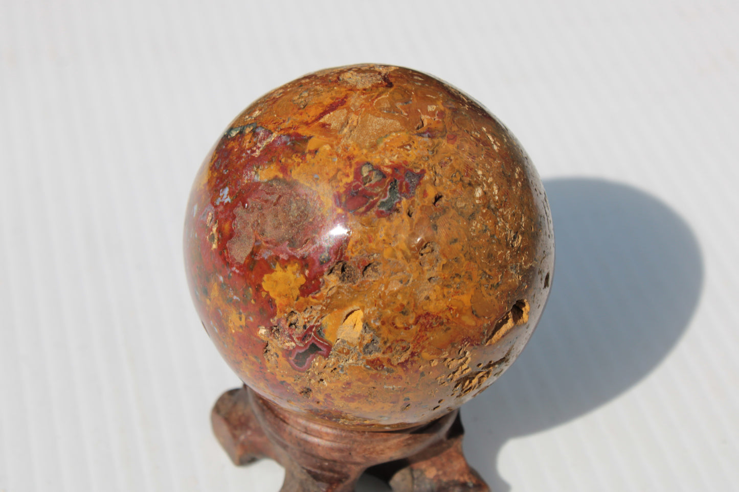 Teardrop Jasper sphere 313g Rocks and Things