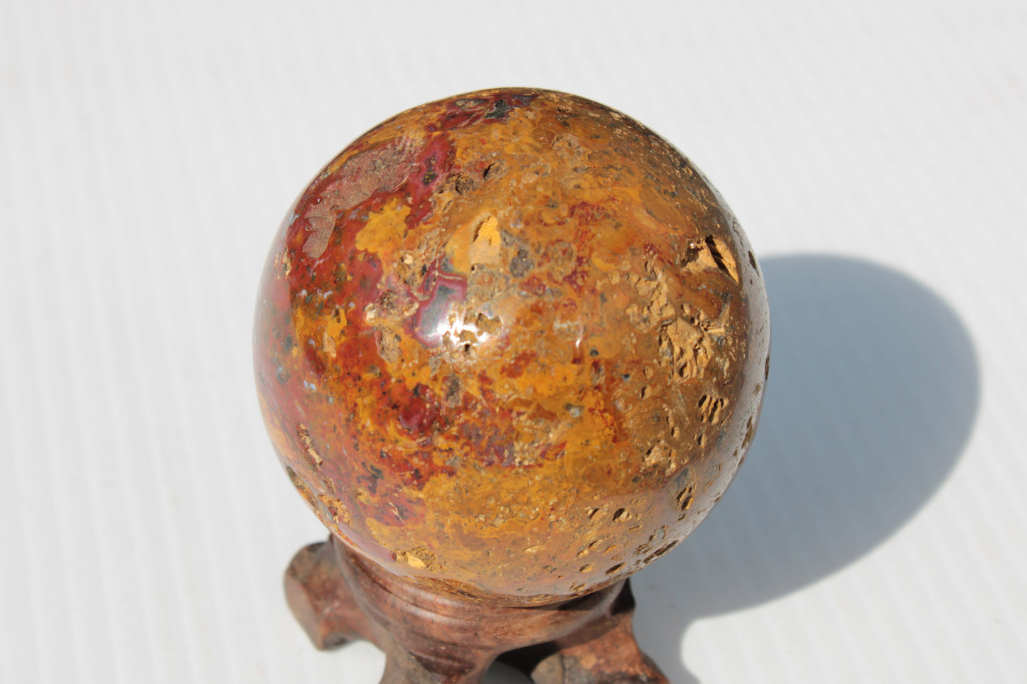 Teardrop Jasper sphere 313g Rocks and Things