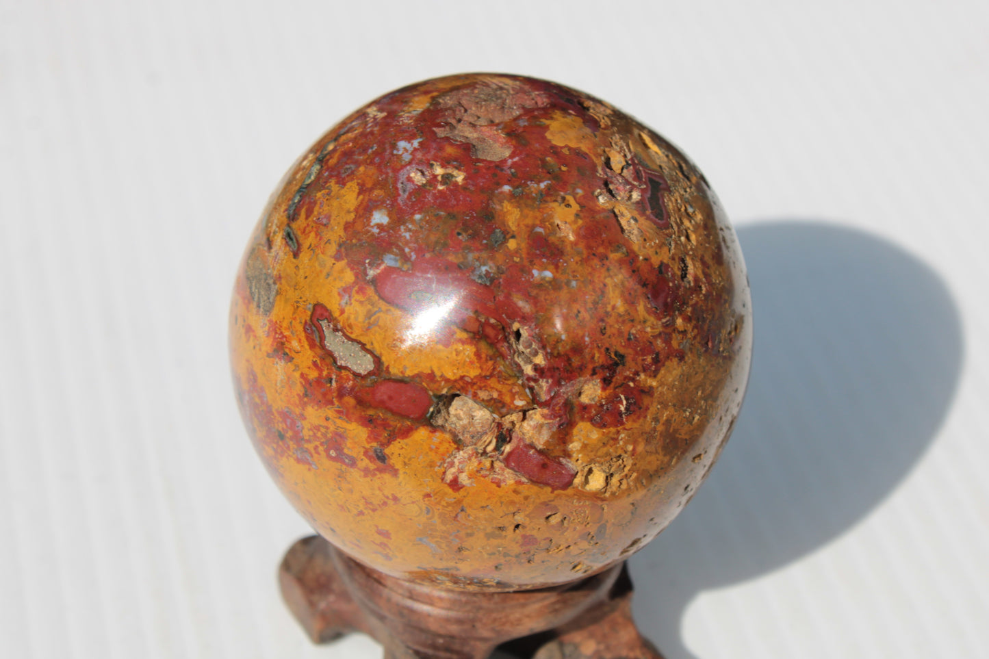 Teardrop Jasper sphere 313g Rocks and Things