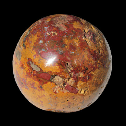 Teardrop Jasper sphere 313g in sunlight - Rocks and Things Store