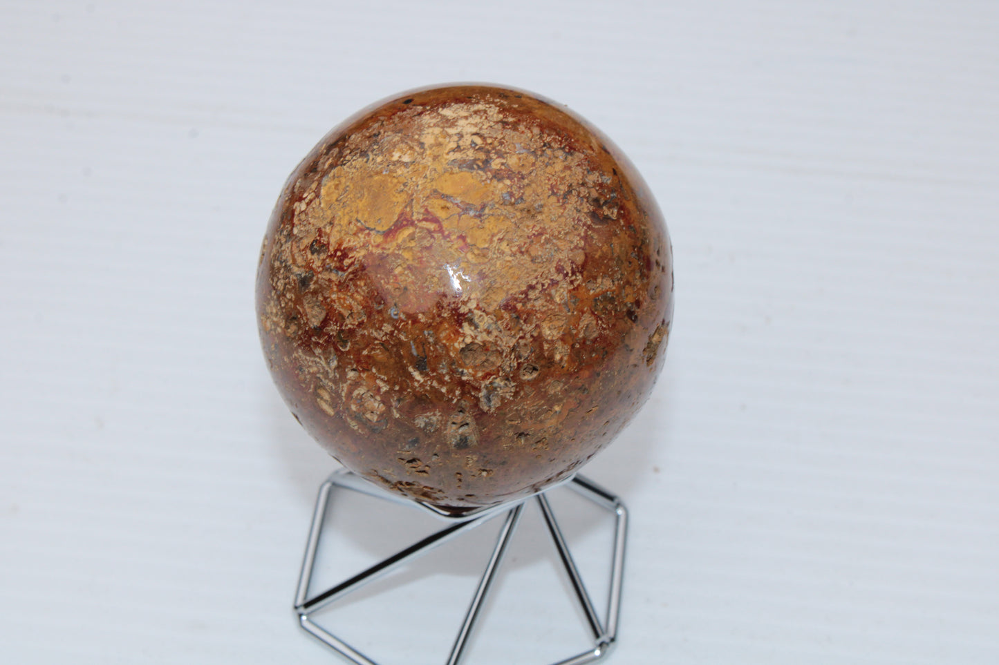 Teardrop Jasper sphere 313g Rocks and Things