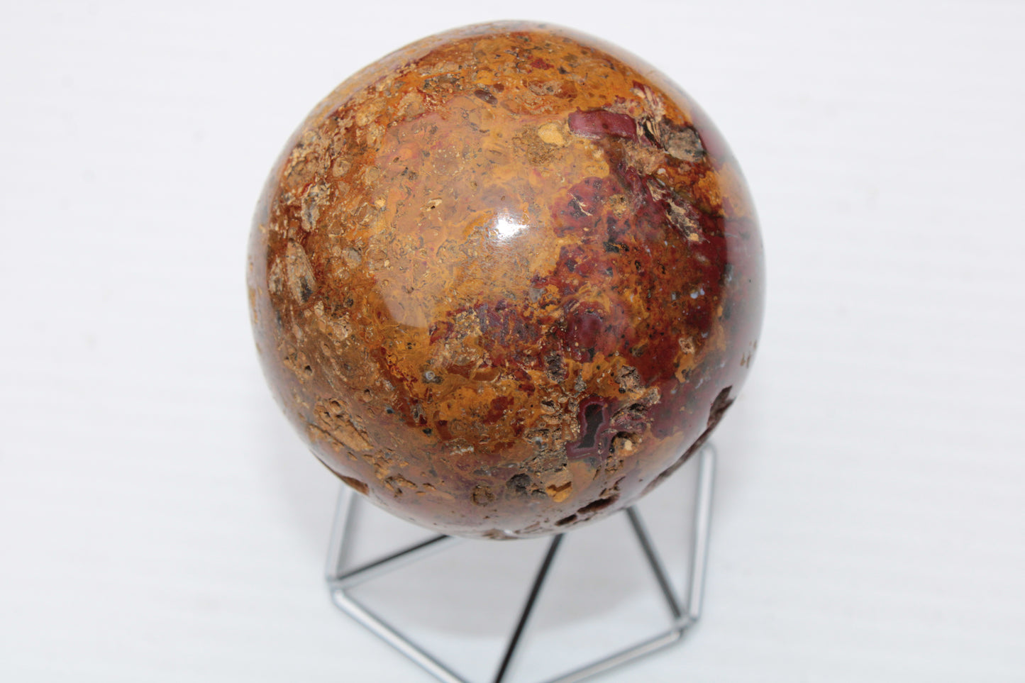 Teardrop Jasper sphere 313g Rocks and Things