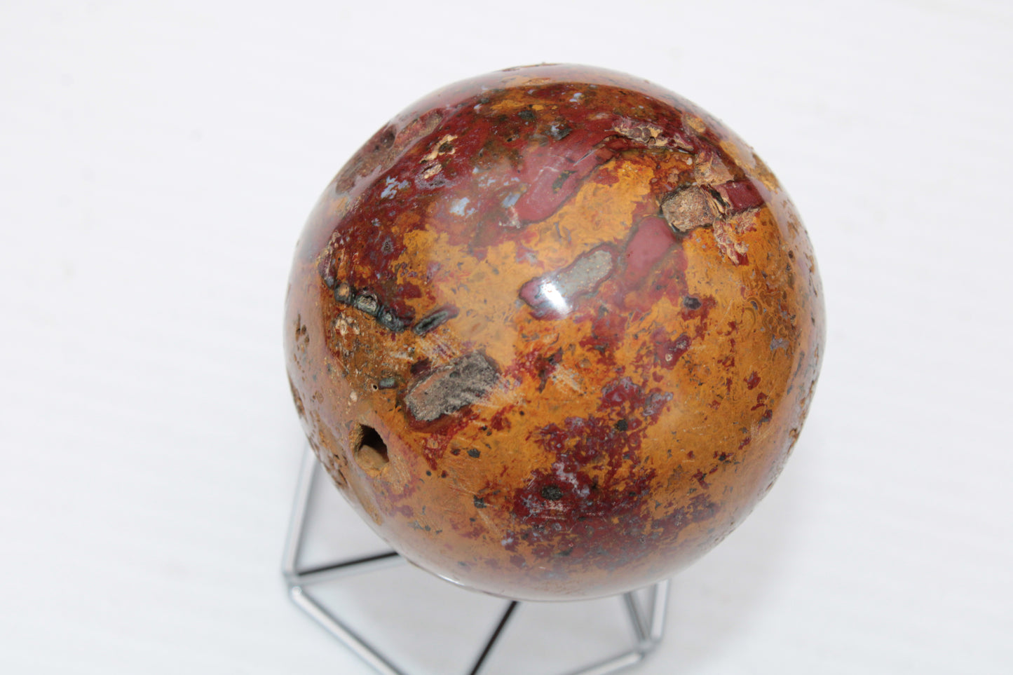 Teardrop Jasper sphere 313g Rocks and Things