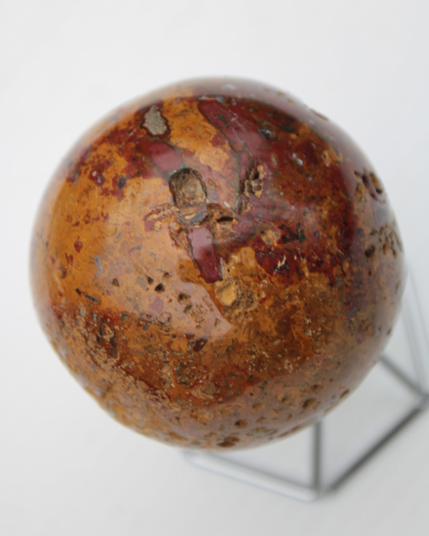 Teardrop Jasper sphere 313g Rocks and Things
