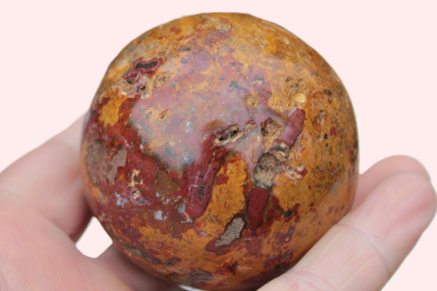 Teardrop Jasper sphere 313g Rocks and Things
