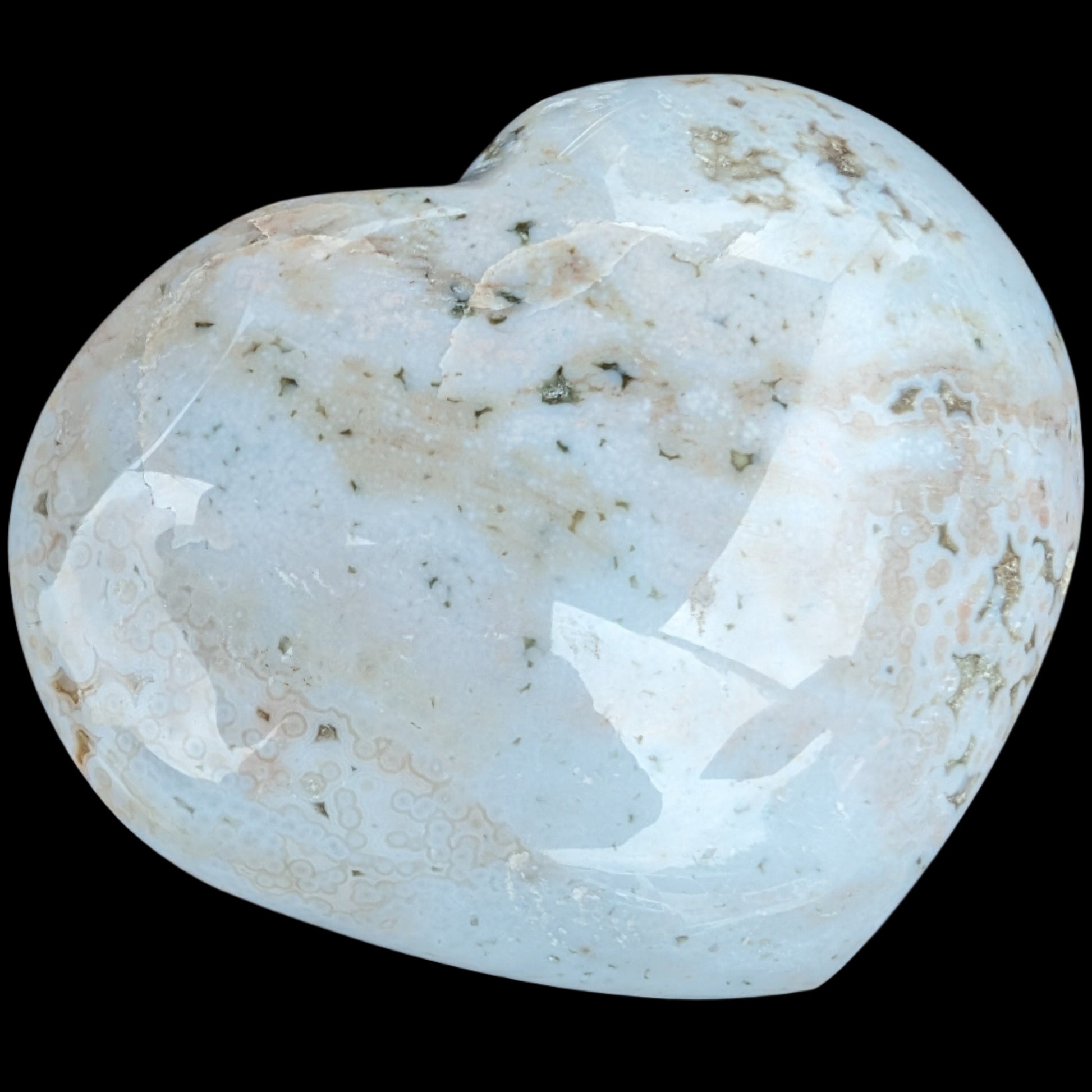 Blue Jasper heart from Madagascar 316g in sunshine - Rocks and Things Store