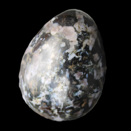 Indigo Gabbro Mystic Merlinite egg 111g in sunlight - Rocks and Things Store