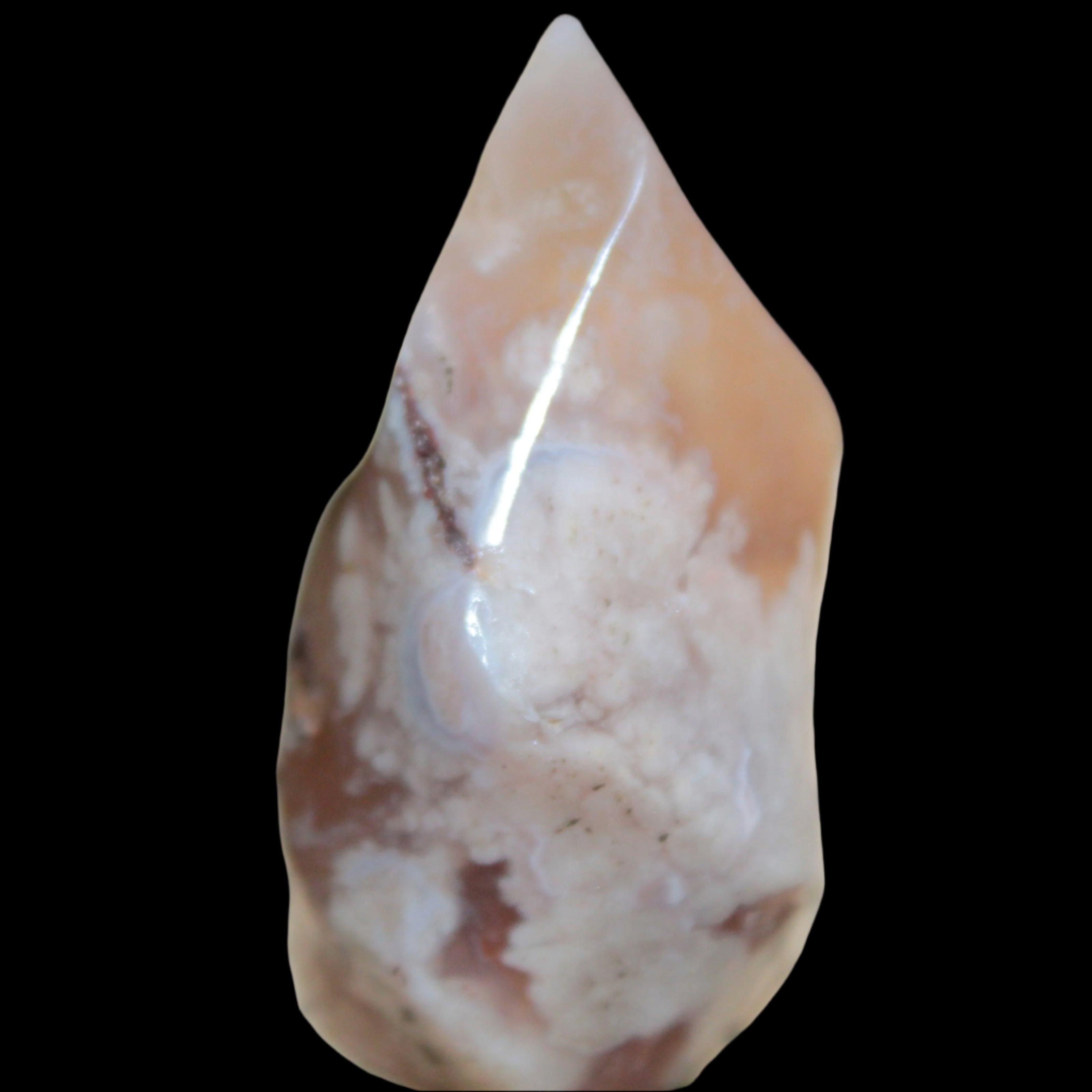 Snowflake Cherry Blossom Agate flame from Madagascar 63g - Rocks and Things Store