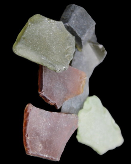 Reedy Creek river glass, 6 pieces in sunlight - Rocks and Things Store
