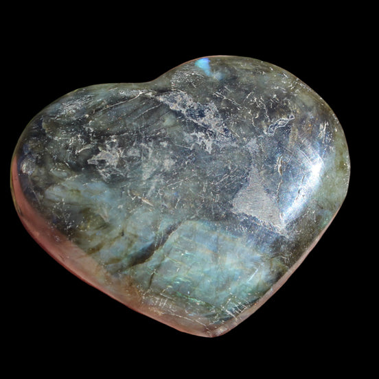 Labradorite heart 142g in sunlight - Rocks and Things Store