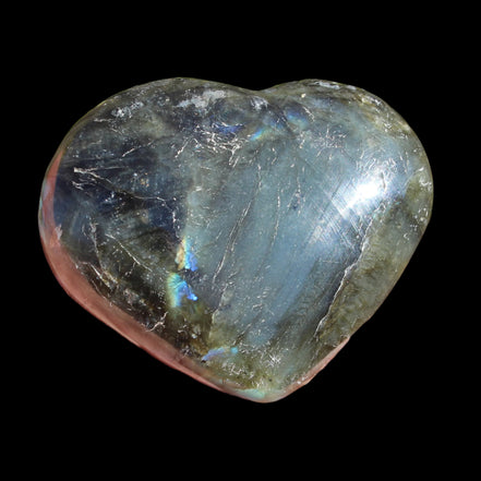 Labradorite heart 142g in sunlight - Rocks and Things Store