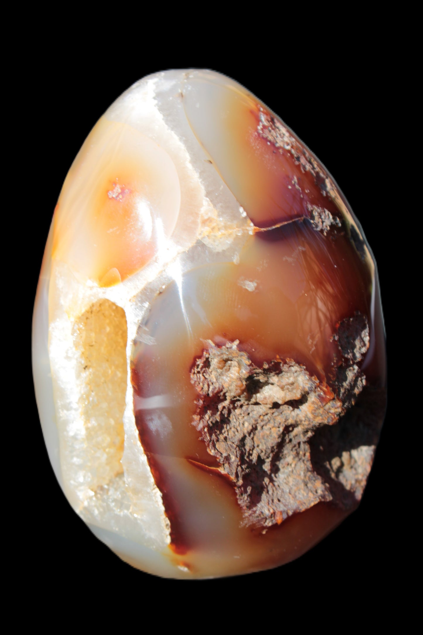 Chocolate Agate crystal cave geode 498g