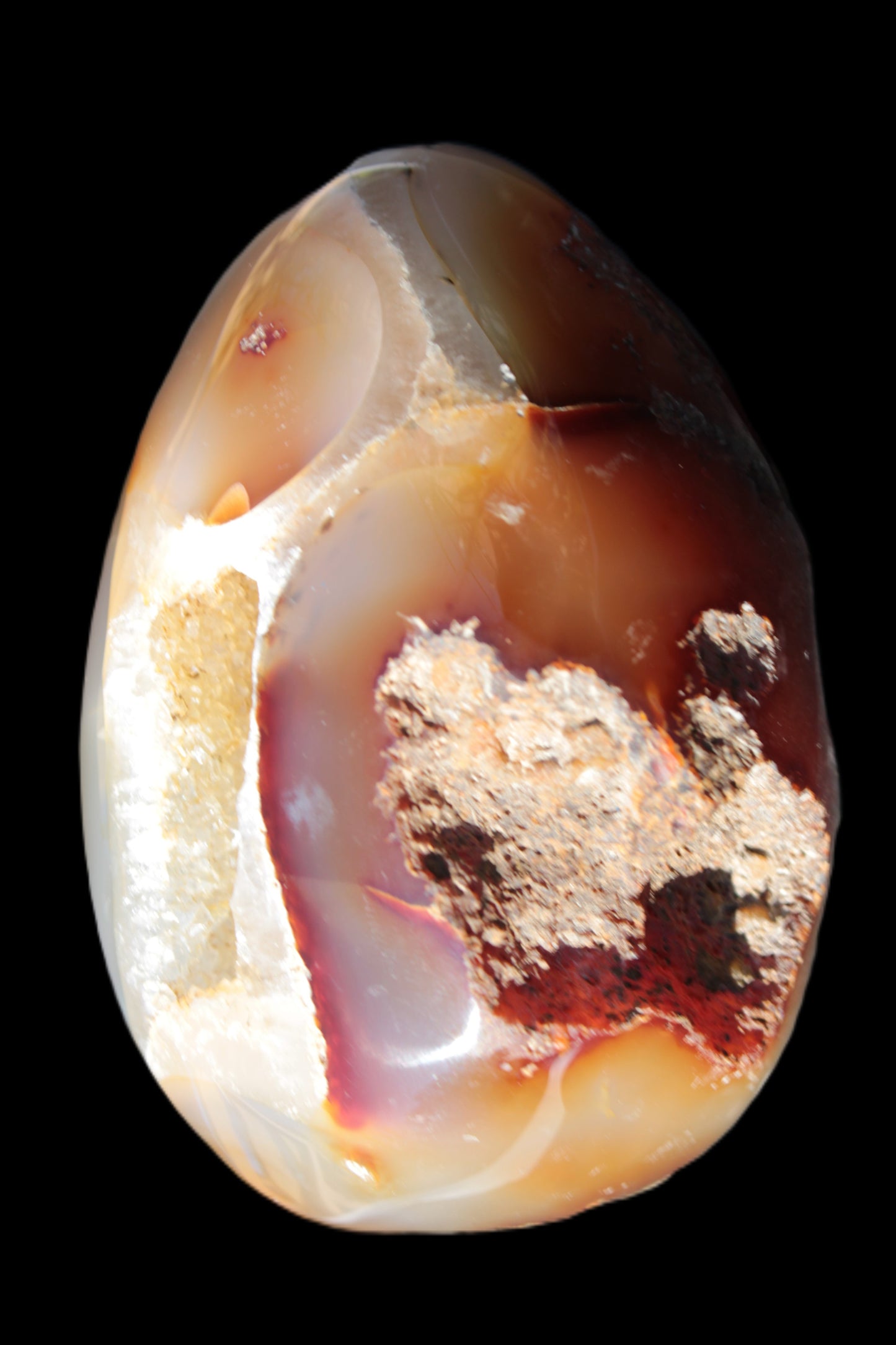 Chocolate Agate crystal cave geode 498g