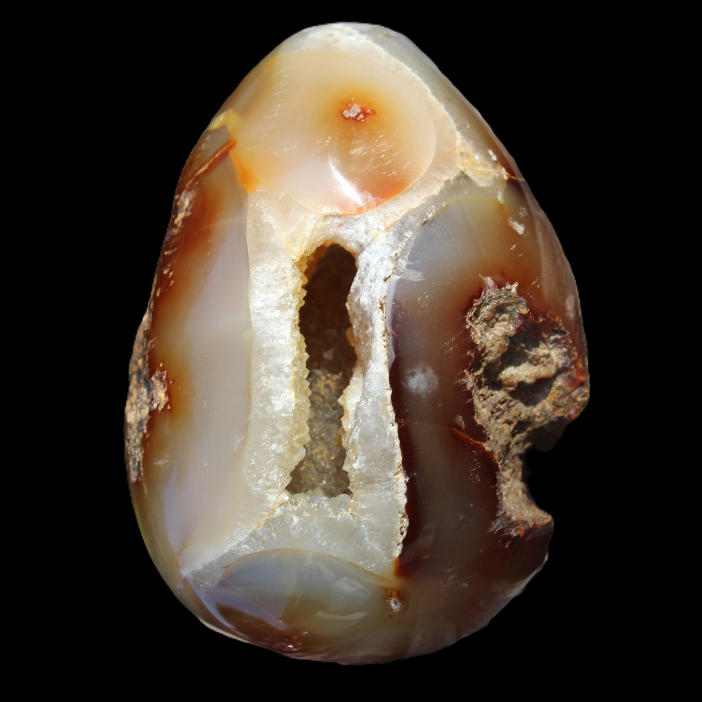 Chocolate Agate crystal cave geode 498g