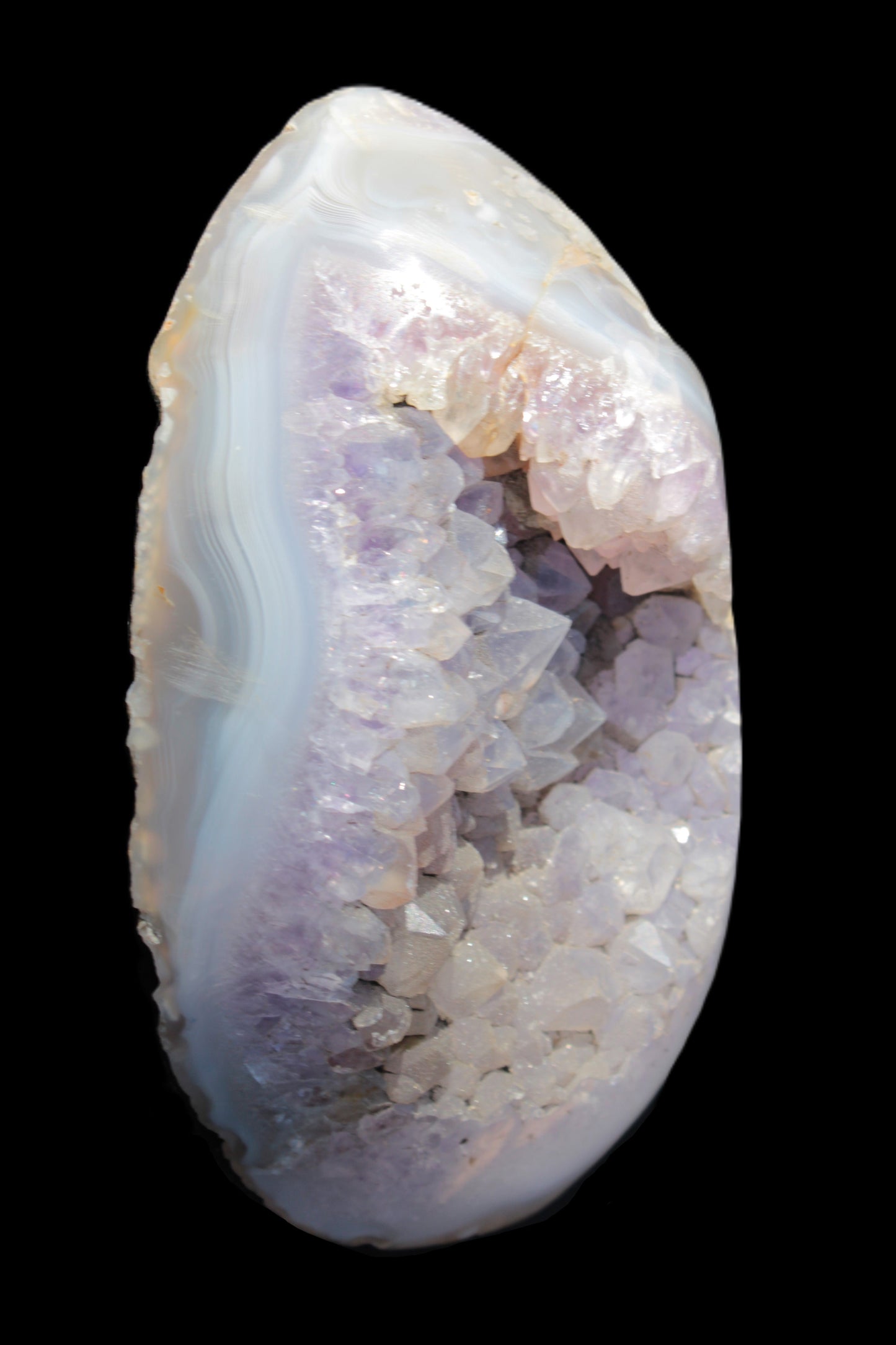 Amethyst Agate geode slice 404g - Rocks and Things Store
