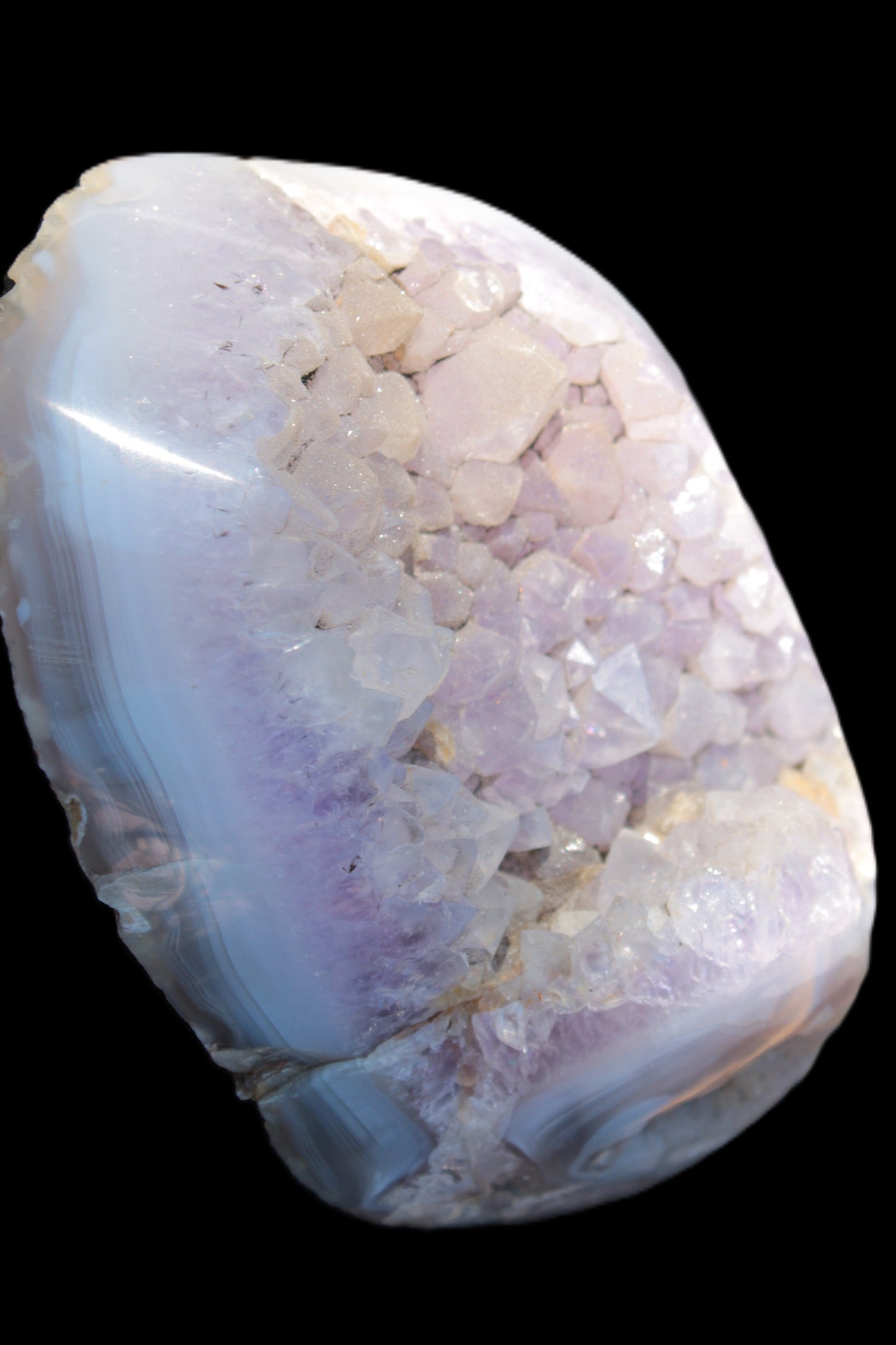 Amethyst Agate geode slice 404g - Rocks and Things Store