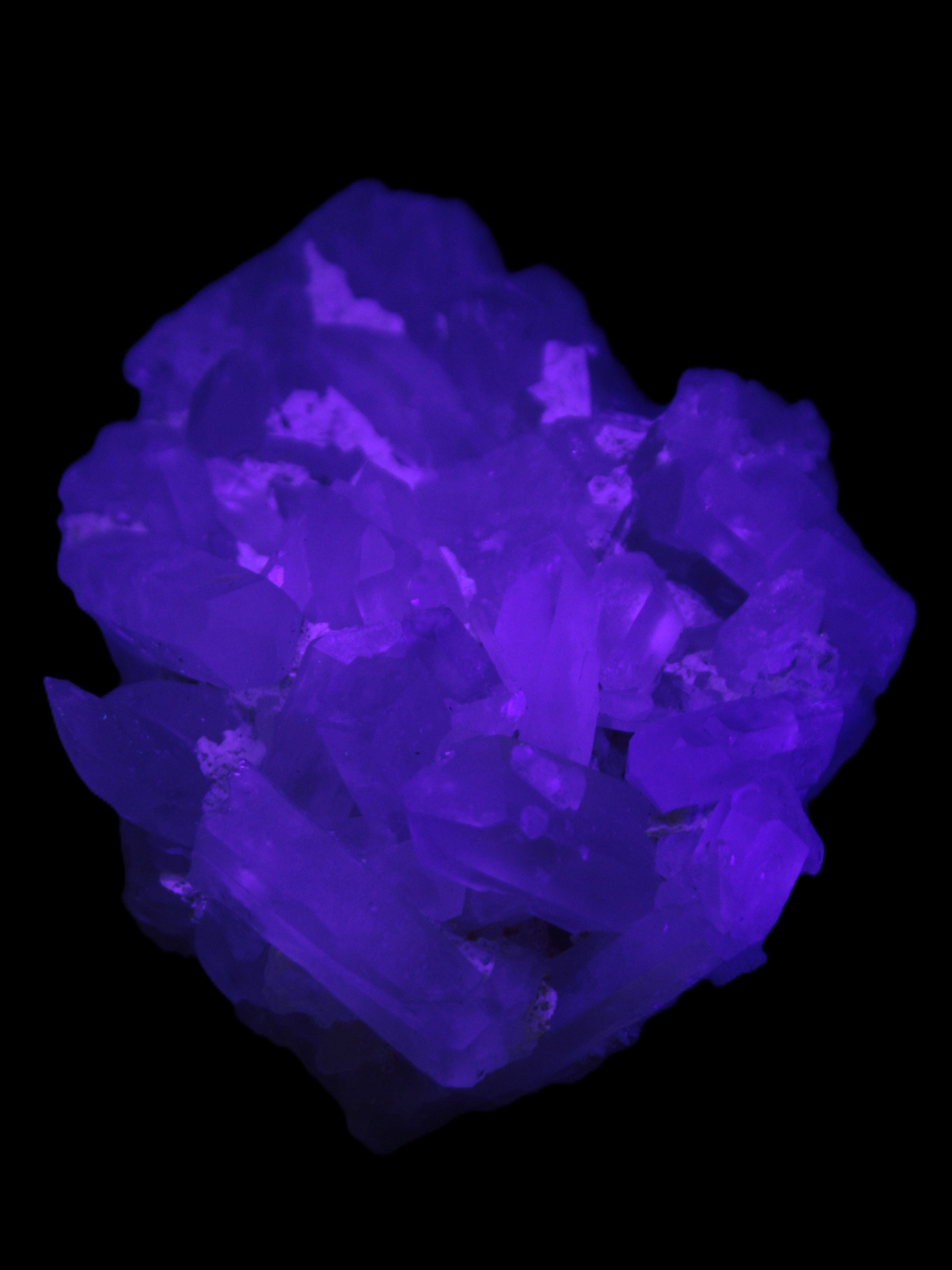 Clear Quartz cluster 100*77*33mm 242g in UV light - Rocks and Things Store