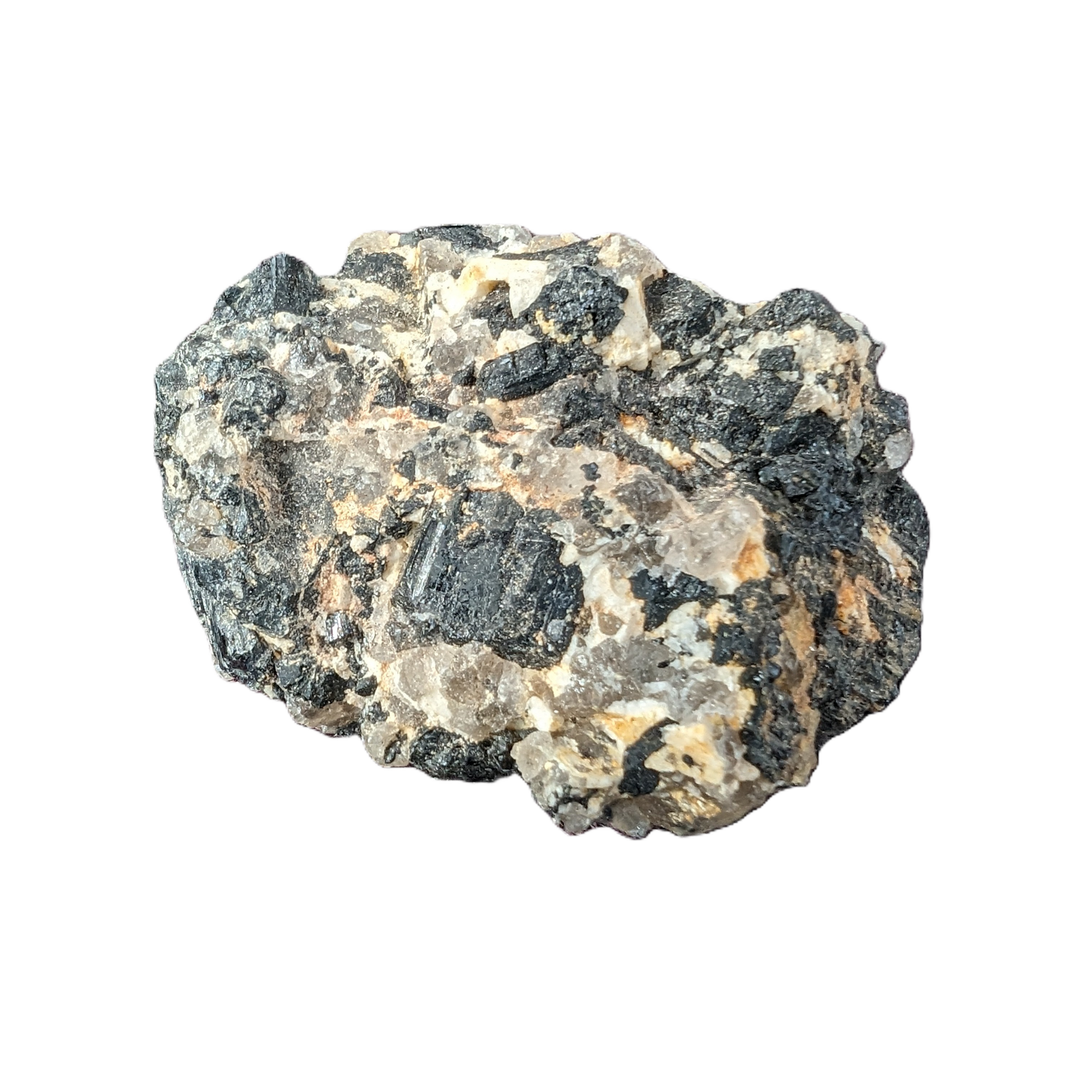 Black Tourmaline cluster in matrix with Quartz 62g - Rocks and Things Store