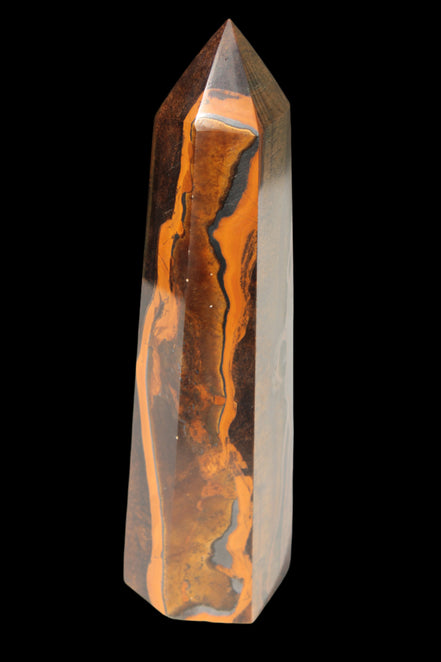 Tigers Eye Obelisk 1150g in sunlight, Rocks and Things Store