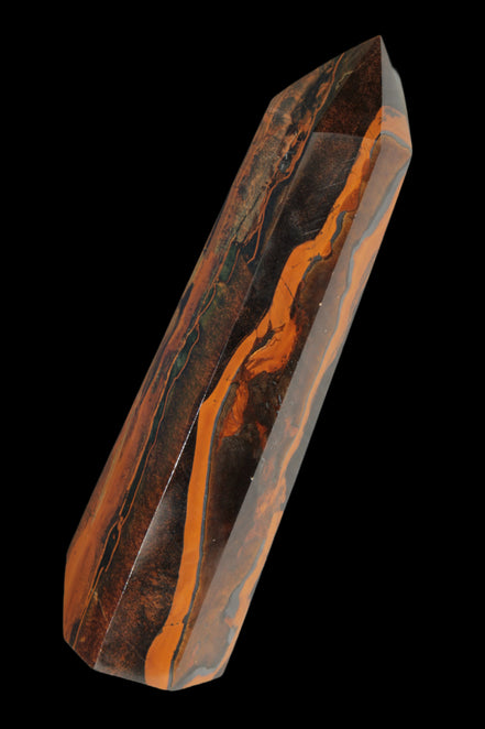 Tigers Eye Obelisk 1150g in sunlight, Rocks and Things Store