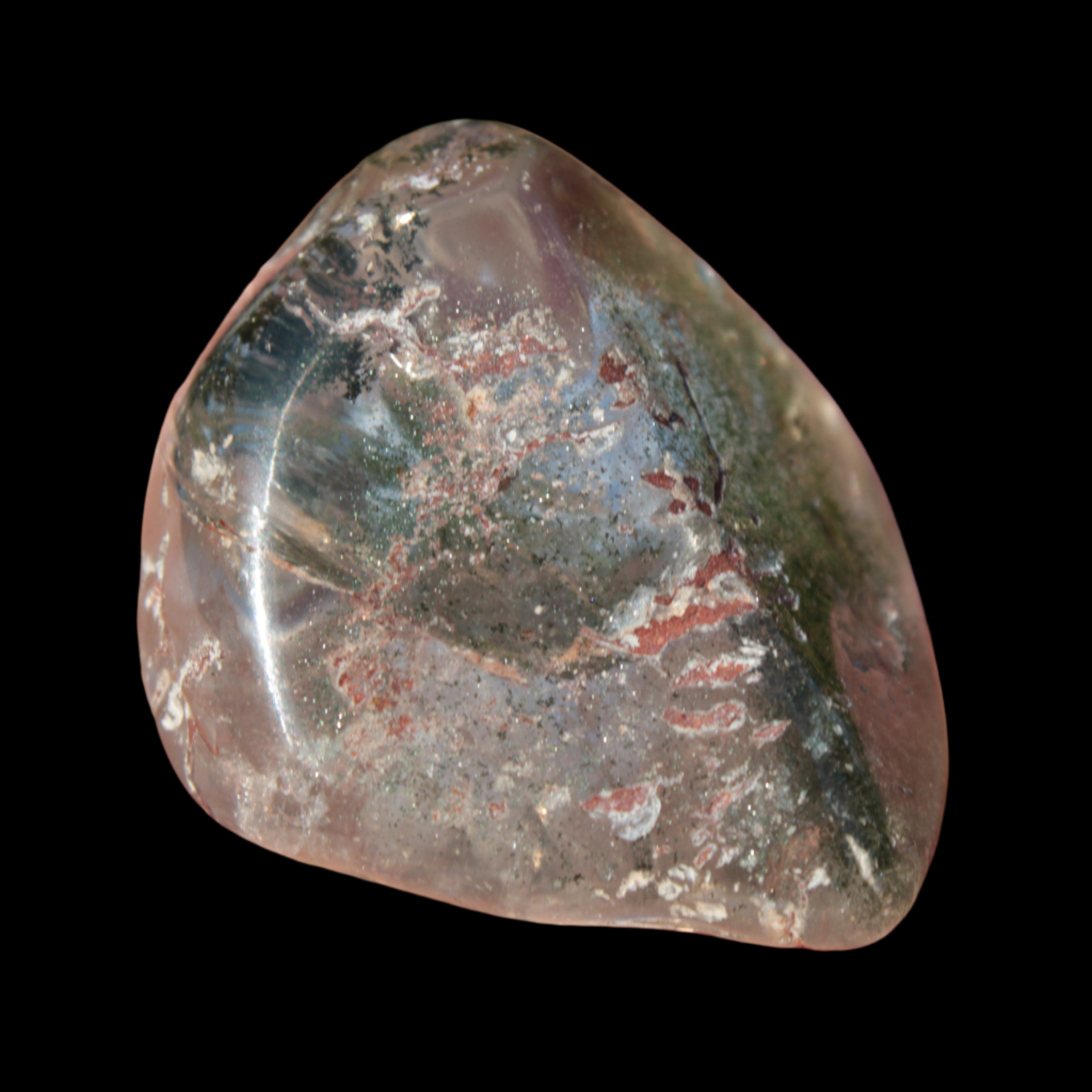 Green Ghost Quartz crystal 38g in sunlight - Rocks and Things Store