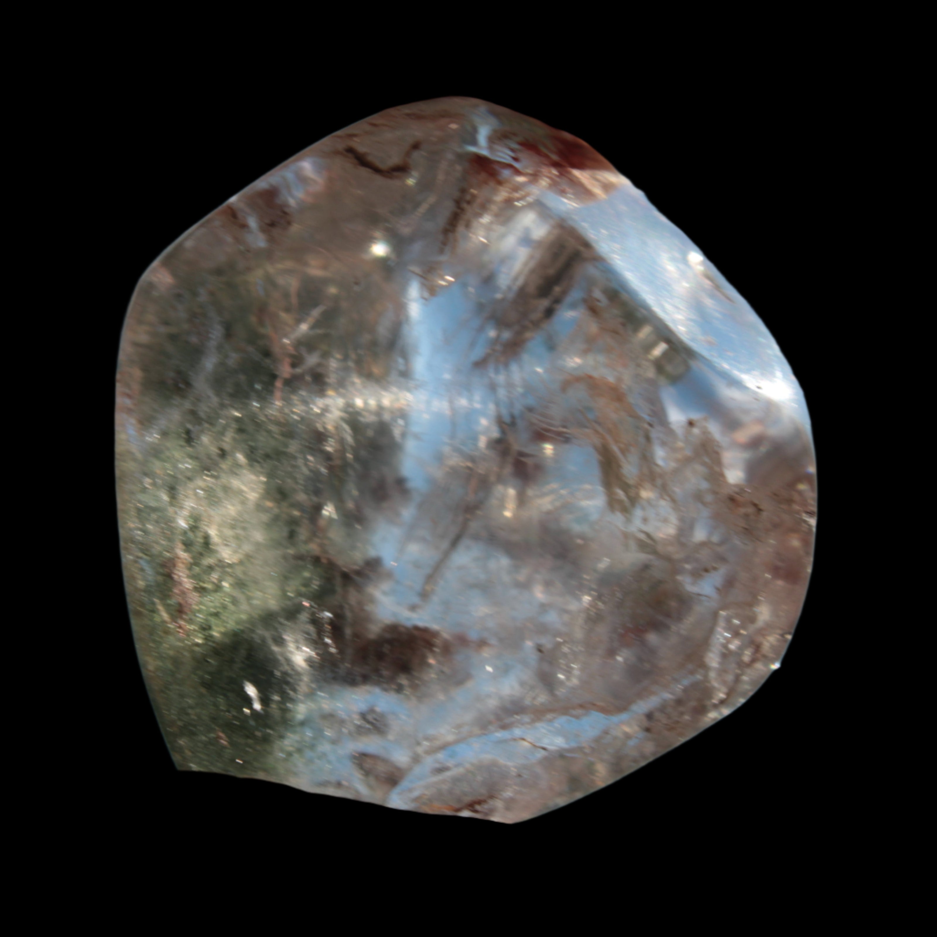 Green Ghost Quartz crystal 38g in sunlight - Rocks and Things Store