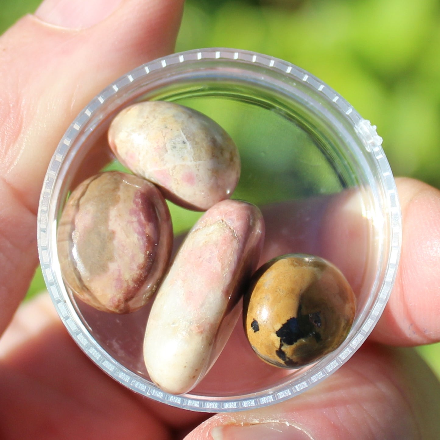 Rhodonite 4/5 tiny tumbled stone 12-19g Rocks and Things