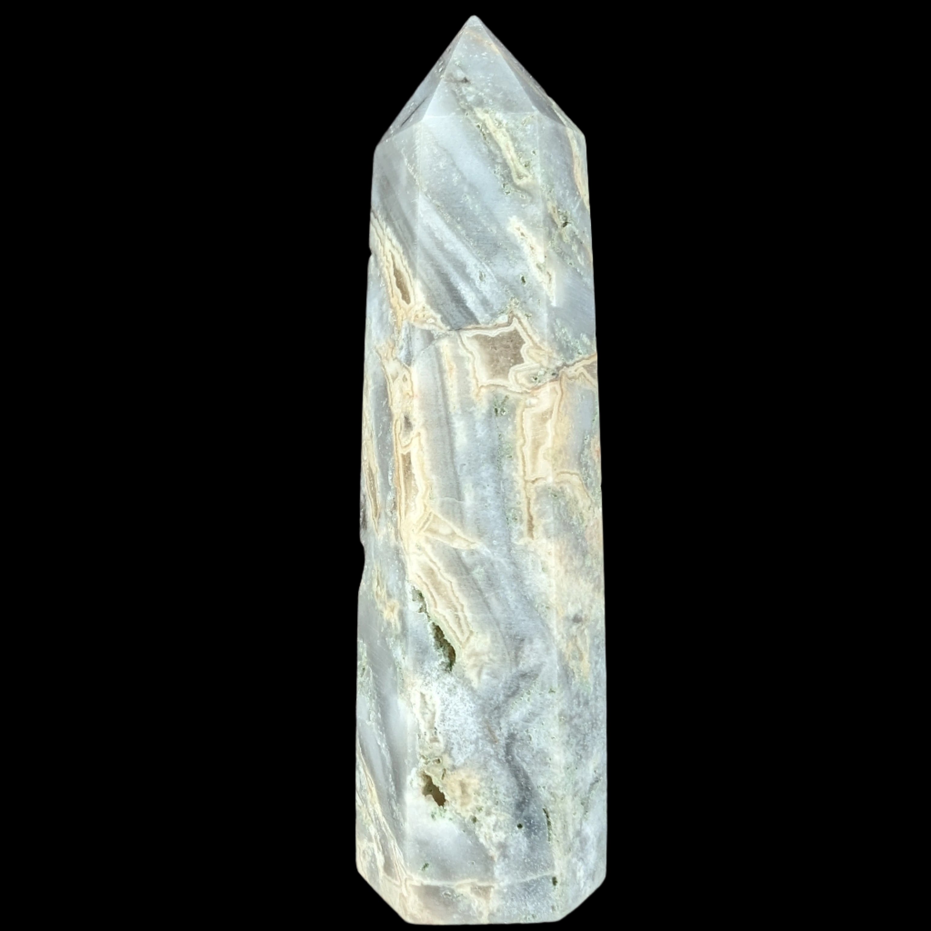 Claybank Agate Marquise wand 74g - Rocks and Things Store