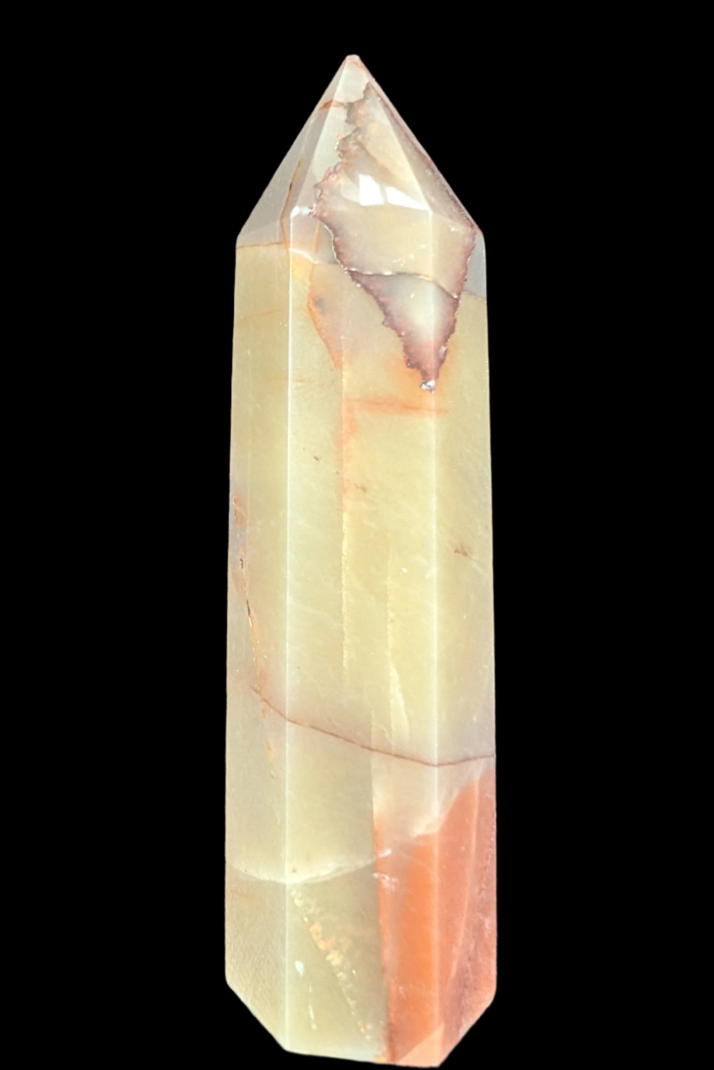 Red and Yellow Chalcedony wand 90g - Rocks and Things Store