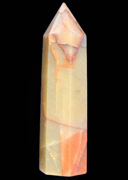 Red and Yellow Chalcedony wand 90g in sunlight - Rocks and Things Store