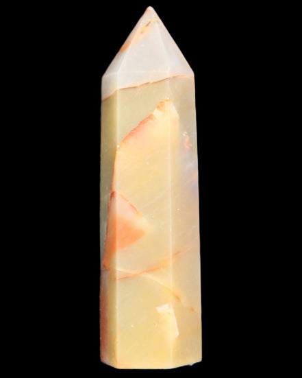 Red and Yellow Chalcedony wand 90g in sunlight - Rocks and Things Store