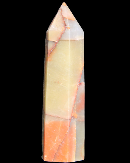 Red and Yellow Chalcedony wand 90g in sunlight - Rocks and Things Store