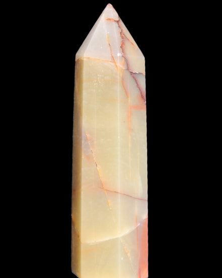 Red and Yellow Chalcedony wand 90g in sunlight - Rocks and Things Store