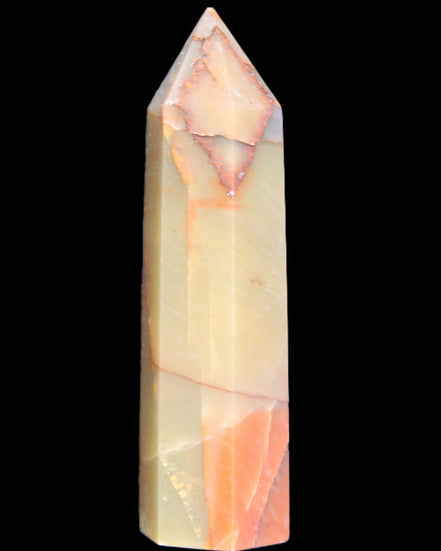 Red and Yellow Chalcedony wand 90g in sunlight - Rocks and Things Store