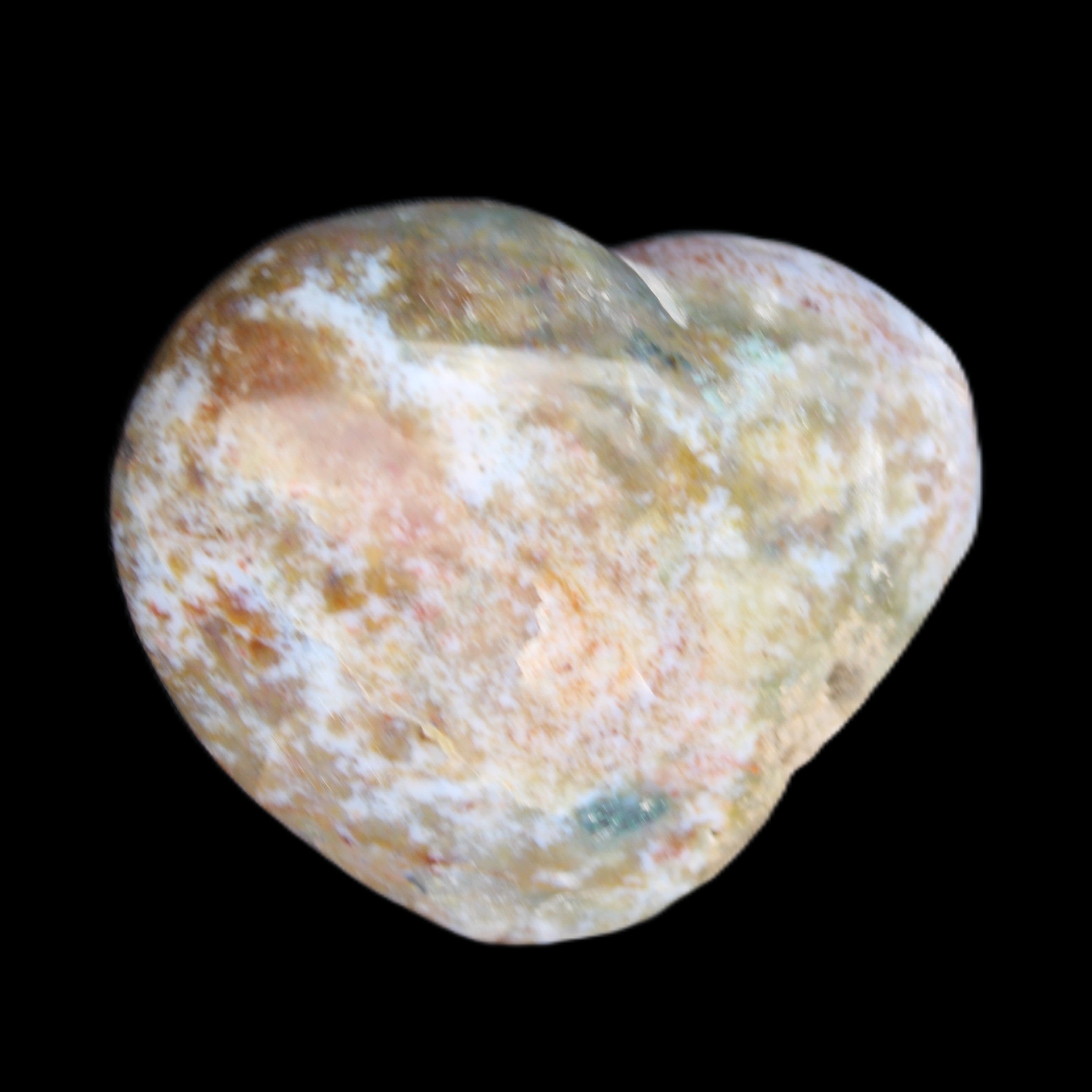 Ocean Jasper heart 65mm 112g in sunlight - Rocks and Things Store